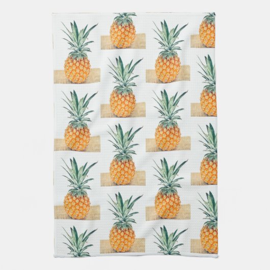 Yummy Pale Pastel Ananas Print Fruit Geschirrtuch (Vertikal)