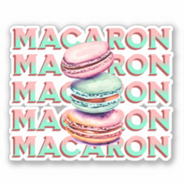 Yummy Pastel Macaron Cookies mit Vintagem Vibe Aufkleber