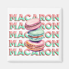 Yummy Pastel Macaron Cookies mit Vintagem Vibe Magnet