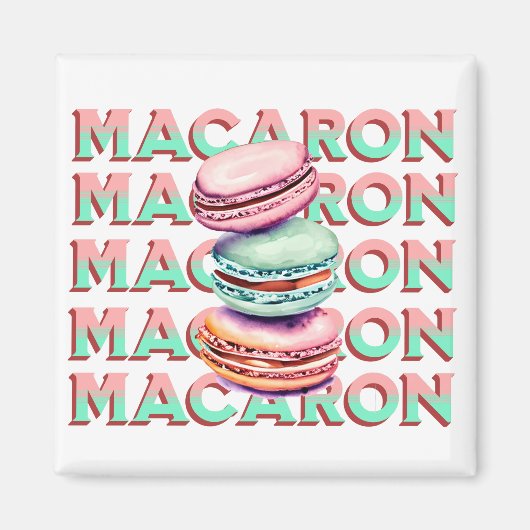 Yummy Pastel Macaron Cookies mit Vintagem Vibe Magnet (Vorne)