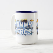 Yummy Percs Zweifarbige Tasse (Vorderseite Links)