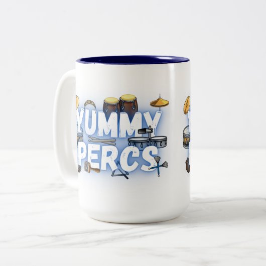 Yummy Percs Zweifarbige Tasse (Vorderseite Links)