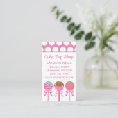 Yummy Pink Cake Pops Business Calling Cards Visitenkarte (Stehend Vorderseite)
