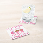 Yummy Pink Cake Pops Paper Untersetzer (Vor Ort)