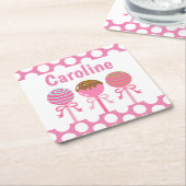 Yummy Pink Cake Pops Paper Untersetzer (angewinkelt)