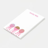 Yummy Pink Cake Pops Personalisiert Post-it Notepa Klebezettel (angewinkelt)