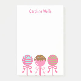 Yummy Pink Cake Pops Personalisiert Post-it Notepa Klebezettel