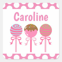 Yummy Pink Cake Pops Personalisiert Stickers