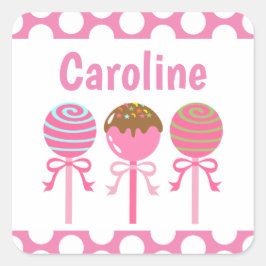 Yummy Pink Cake Pops Personalisiert Stickers