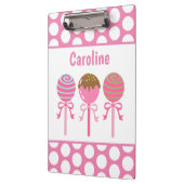 Yummy Pink Cake Pops Personalisiert Zwischenablage Klemmbrett (Links)