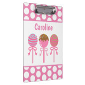 Yummy Pink Cake Pops Personalisiert Zwischenablage Klemmbrett (Rechts)
