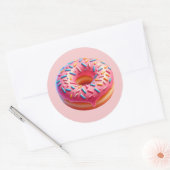 Yummy Pink Donut mit Sprinklern Aufkleber (Umschlag)