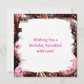 Yummy Pink und Schokolade Donuts Geburtstag (Rückseite)