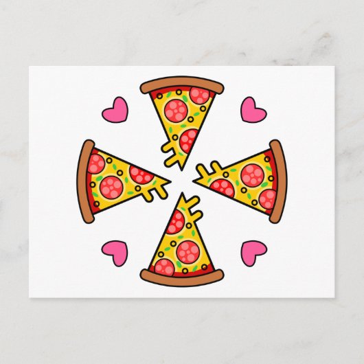 Yummy Pizza Slices Mandara Postkarte (Vorderseite)