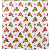Yummy Pizza Slices Pattern Duschvorhang (Vorderseite)