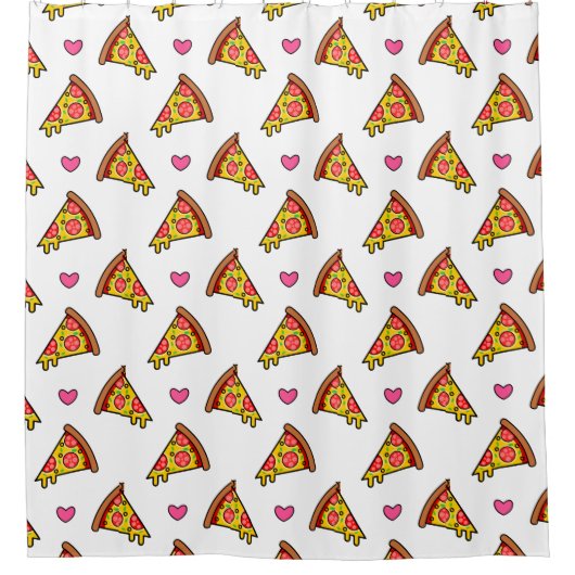 Yummy Pizza Slices Pattern Duschvorhang (Vorderseite)