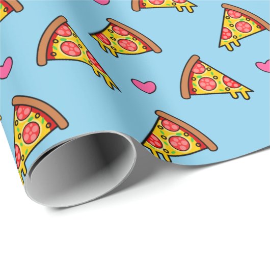Yummy Pizza Slices Pattern Geschenkpapier (Rolleneckpunkt)