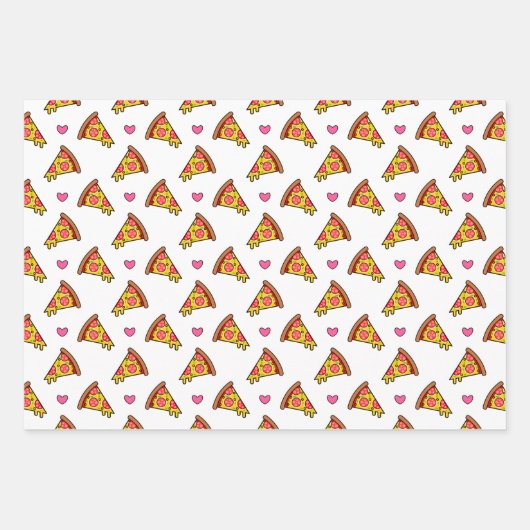 Yummy Pizza Slices Pattern Geschenkpapier Set (Vorderseite 3)