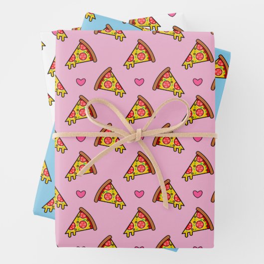 Yummy Pizza Slices Pattern Geschenkpapier Set (Beispiel)