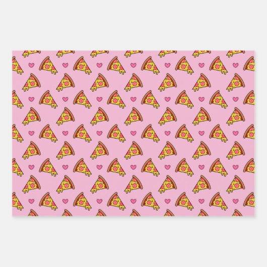 Yummy Pizza Slices Pattern Geschenkpapier Set (Vorderseite)
