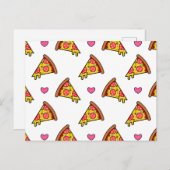 Yummy Pizza Slices Pattern Postkarte (Vorne/Hinten)