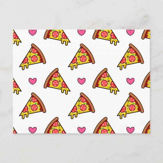Yummy Pizza Slices Pattern Postkarte (Vorderseite)