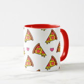 Yummy Pizza Slices Pattern Tasse (VorderseiteRechts)