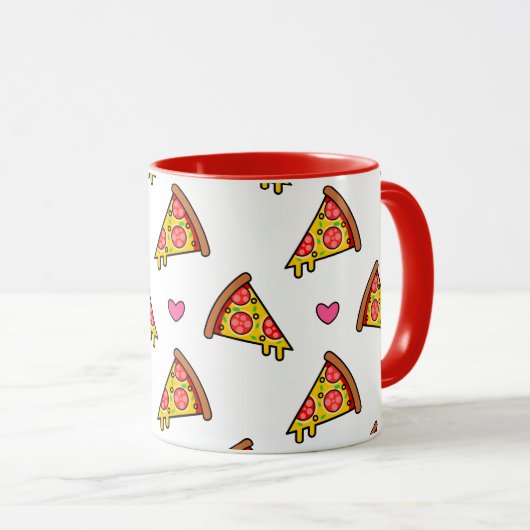 Yummy Pizza Slices Pattern Tasse (VorderseiteRechts)