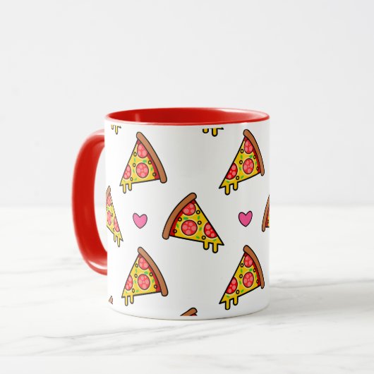 Yummy Pizza Slices Pattern Tasse (Vorderseite Links)