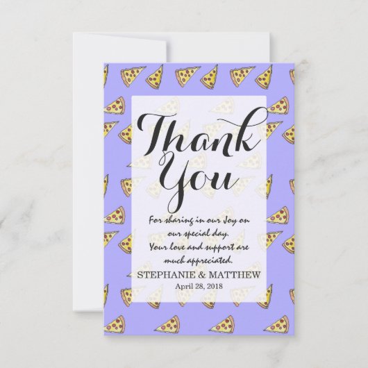 Yummy Pizza und Pepperoni Feinschmecker Watercolor Dankeskarte (Vorderseite)