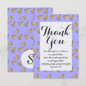 Yummy Pizza und Pepperoni Feinschmecker Watercolor Dankeskarte (Vorne/Hinten)