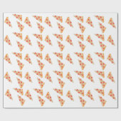 Yummy Pizza und Pepperoni Feinschmecker Watercolor Geschenkpapier (Flach)