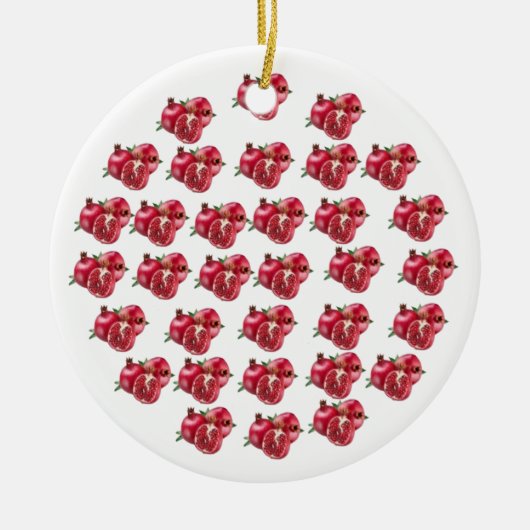 Yummy Pomegranate, Rundschmuck Keramik Ornament (Vorne)