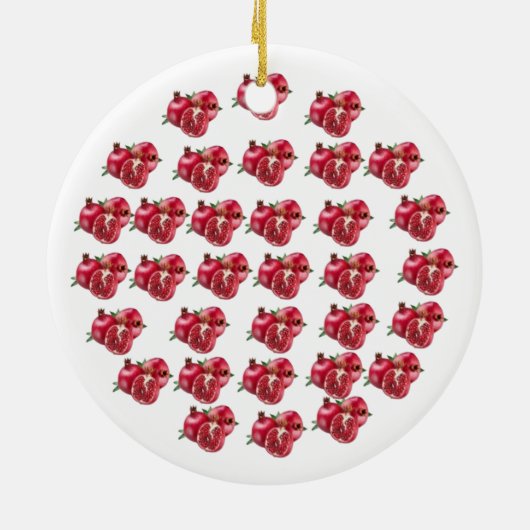 Yummy Pomegranate, Rundschmuck Keramik Ornament (Hinten)