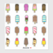 Yummy Popsicle Ice Cream Assortiment Aufkleber (Blatt)