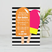 Yummy Popsicles - Einladung zum Geburtstag (Stehend Vorderseite)