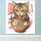 Yummy Ramen Kitten Leinwanddruck (Insitu (Holzboden))