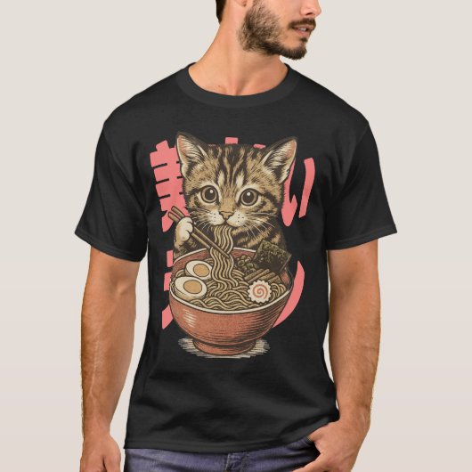 Yummy Ramen Kitten T-Shirt (Vorderseite)