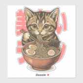 Yummy Ramen Kitten Vinyl Sticker (Blatt)