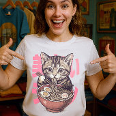 Yummy Ramen Kitten White T-Shirt