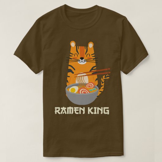 Yummy Ramen Noodles's Adorable Cat Ramen King T-Shirt (Design vorne)