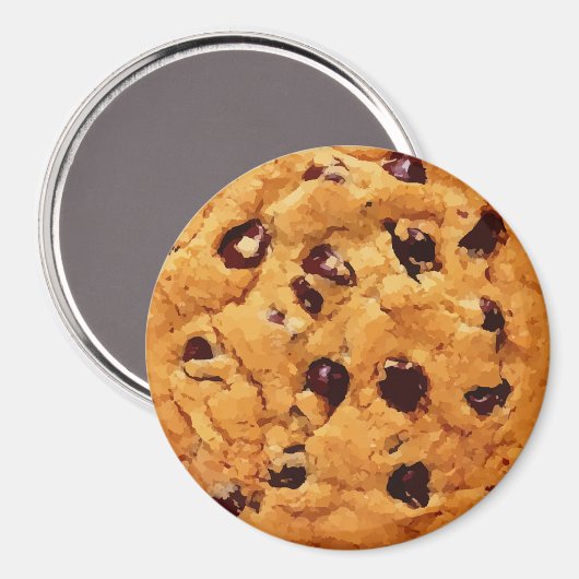 Yummy Realistic Chocolate Chip Cookie Magnet (Vorderseite/Rückseite)