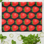 Yummy Red Strawberry World Funky Pattern Geschirrtuch (Gefaltet)