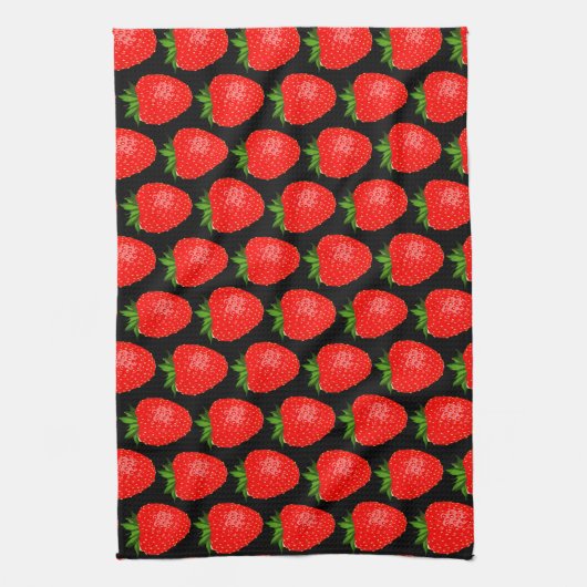 Yummy Red Strawberry World Funky Pattern Geschirrtuch (Vertikal)