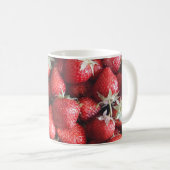 Yummy Red Vibrant Strawberry Pattern Kaffeetasse (VorderseiteRechts)