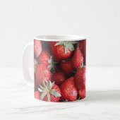 Yummy Red Vibrant Strawberry Pattern Kaffeetasse (Vorderseite Links)