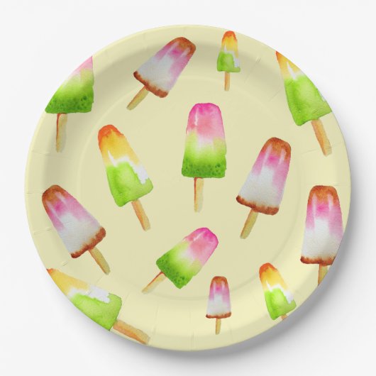 Yummy Regenbogen-Popsiv-Party Pappteller (Vorderseite)