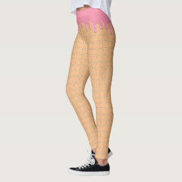 Yummy rosa Waffelkegel Leggings der Eiscreme
