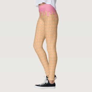 Yummy rosa Waffelkegel Leggings der Eiscreme