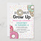 Yummy Scrummy 'Donut Grow Up' Kindergeburtstag Einladung (Vorderseite)